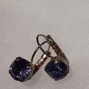 Purple crystal earrings